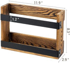 MyGift Wall-Mount Magazine Racks, Burnt Wood & Black Metal, Set of 2 - Image 5