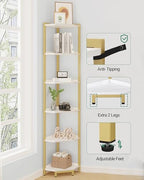 Hzuaneri Corner Shelf Stand 6-Tier Corner Bookshelf Storage Standing Shelf - Image 3