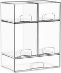 Yieach 5 Set Clear Stackable Storage Drawers and Acrylic Drawer Organizer,BPA Free Baby Bottle Organizer for Countertop and Bottle Station Organizer for Breast Pump Parts,Pacifier and Baby Accessories by Yieach