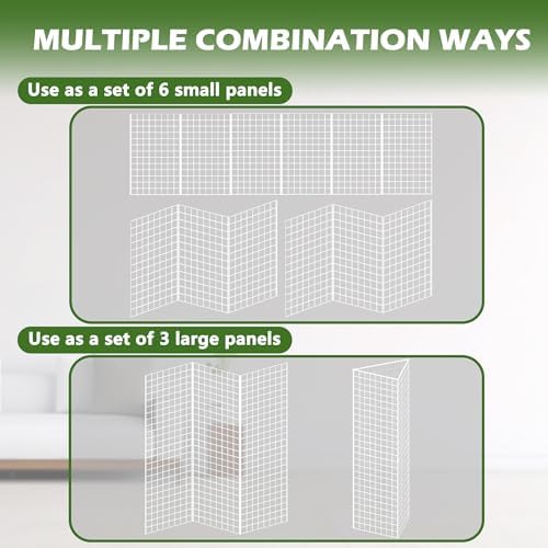 Grid Wall Panels 3 Pcs, Commercial Grade Gridwall Panels, Metal Grid Wall Panel Display Stand, You Can DIY 6 Pack 2'x3' or 3 Pack 2'x6', White - Image 4