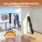 4-Leg Foldable Clothes Drying Rack with 6 Poles, 20 Hooks, 2 Clips - Image 6