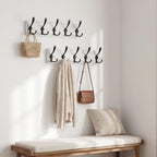 WEBI Coat Rack Wall Mount,Coat Hooks Wall Mounted,16" Hole to Hole,Coat Hanger Wall,Wood Hook Rack Rail,5 Triple Hooks for Hanging Coats,Jacket,Clothes,Farmhouse,Black/White - Image 5