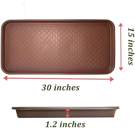 Large Multifunctional Boot Tray 2 Pack Boot Mat Washable Indoor or Outdoor Tray Mat for Shoes Boots Plants Pots Paint Tins Pet Bowls Car Storage, 30 x 15 x 1.2 Inches (Brown) - Image 4
