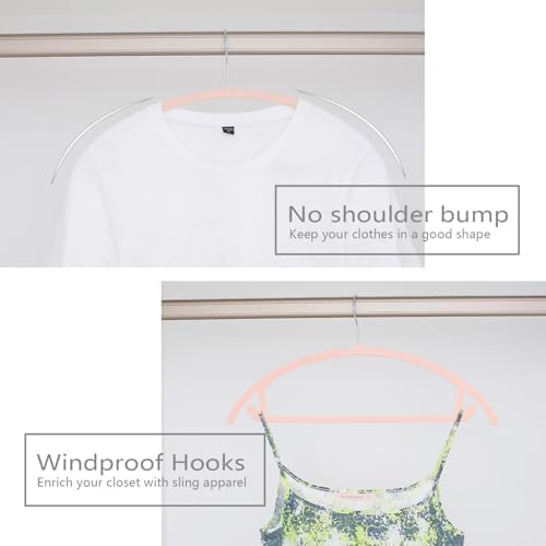 MIZGI Velvet Hangers 60 Pack, Patented Rounded Shoulder Sweater Hangers - Image 5