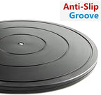 16 Inch Lazy Susan Turntable - Heavy Duty Rotating Swivel Steel Ball Bearings - Flat Base Stand for TV/Computer/Monitor/Arts/Crafts/Bonsai/Statue/Cabinet Organizer (2 Pack/Black) - Image 6