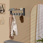 Sorbus Coat Rack Wall Mount with Shelf (Gray, 24 Inch) - Image 4