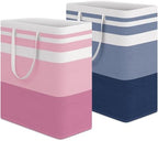 HomeHacks 2 Pack Laundry Baskets, Laundry Hampers Bags (Blue+Pink 100L) by HomeHacks
