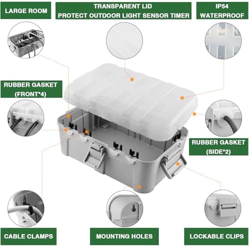 Flemoon Large IP54 Waterproof Outdoor Electrical Box with Transparent Lid - Image 5