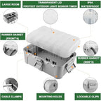 Flemoon Large IP54 Waterproof Outdoor Electrical Box with Transparent Lid - Image 5