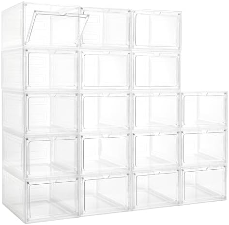 LXLXXL 18 Pack Storage Bins with Lids, 19 Qt Stackable Clear Storage Box by LXLXXL