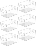 Clear Plastic Storage Bins, Pantry Organizers and Storage Containers Fridge Organizer Bins for Organizing Kitchen Cabinet Organizer Bin Bathroom Freezer Refrigerator Organization by CONTROLKITCHEN