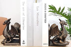 Book Ends - Decorative Book Stopper - Shelves Bookend Support Holder, Unique Dragon Design, Heavy Duty Set 2 - Image 2