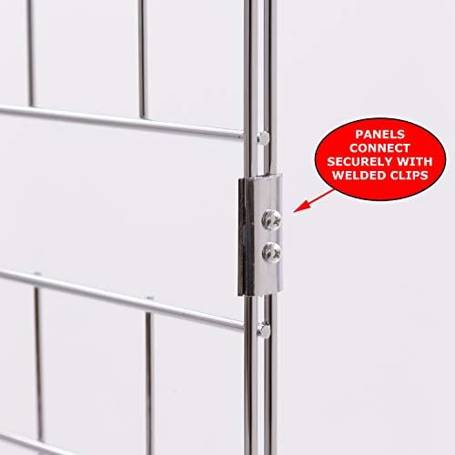 Econoco Portable Grid Panels, 2 x 8 Feet Wire Display Panels, Pack of 3, Retail Merchandising Fixtures, Chrome - Image 4