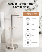 BWE Brushed Nickel Toilet Paper Holder Stand SUS304 Stainless Steel Modern - Image 6
