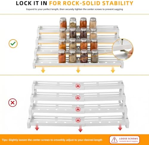 Spice Rack Organizer for Cabinet, 13-21.5" Expandable Spicy Shelf - Image 6