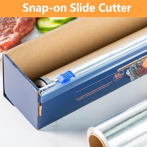 Plastic Wrap Cutter Slide Cutter - Reusable Snap-on Sliding Cutter Fit 24 inch Plastic Wrap Foil Wax Paper Parchment Paper Barbecue Paper Baking Paper Roll, Two Way Wrap Slide Cutter 4 pcs - Image 4