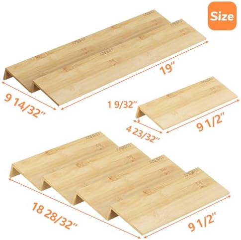 AMBIRD Bamboo Spice Drawer Organizer with Non-slip Mat,4 Tier Jar Spice Rack Tray 9.5'',Seasoning Organizer for Kitchen,Cabinet,Drawers,Countertop - Image 2