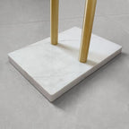 40 Inch Standing Towel Rack for Bathroom Floor Double-T Shape Bath Sheet Holder with Marble Design Base Towel Rack Freestanding Next to Tub or Shower Towel Holder Stand SUS304 Brushed Gold - Image 3