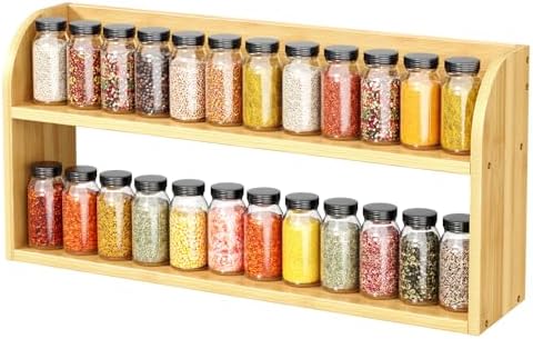 ROMGUAR CRAFT 2 Tier Long Bamboo Spice Rack, Natural by ROMGUAR+CRAFT