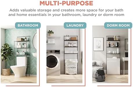 Zenna Home Over the Toilet Storage Shelf Space Saver, Behind Toilet Bathroom Organizer and Storage, Metal Bathroom Organizer with 3 Shelves, Oil Rubbed Bronze - Image 5