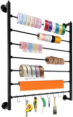 7-Tier Wall Mount Ribbon Holder Organizer Rack-Black by Unknown