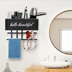 Rustic Hair Dryer Holder Wall Mounted,Hair Styling Tools & Accessories Organizer,Bathroom Supplies & hot Tools vanities Organizer Caddy,for Storage Flat Iron,Blow Dryer,Curling Iron,Towel - Image 5