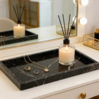 Garvee Natural Marble Tray, 12x8 Inch Dark Coffee Veined Stone Vanity Tray for Bathroom Counter, Non-Ceramic/Non-Resin Decorative Organizer for Home Decor - Image 6
