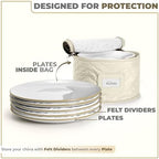 Sorbus China Storage Containers, 4-Piece Plate Storage Set (Beige) - Image 4