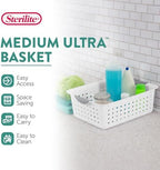 Sterilite 12-Pack Medium Ultra Basket, Open Top Plastic Storage Organizer, White - Classic Baskets for Organizing Countertops, Pantry Shelves, Kitchen Cabinets, Laundry Rooms or Home Offices - Image 3