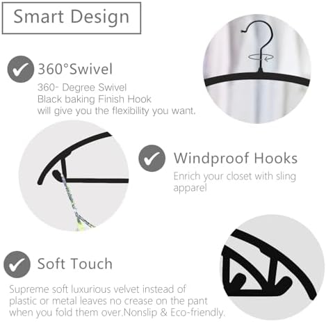 MIZGI Velvet Hangers 60 Pack, Patented Rounded Shoulder Sweater Hangers - Image 3