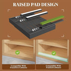 Seinloes 4 Pack Expandable Pull Out Cabinet Organizer 21"Deep With Raising Pad for Framed Cabinets,Upgrade 3 Slide Rails Slide Out Drawers,No Drill Roll Out Shelves,Adjustable Width 12.1"-20.4" Black - Image 2