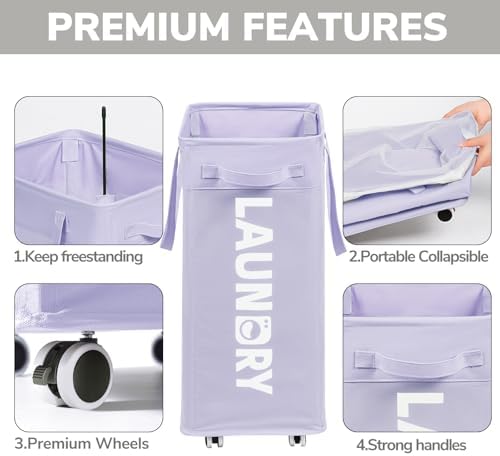 Goodpcik 75L Rolling Laundry Hamper with Wheels, Laundry Hamper for Dorm - Image 4