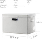PRANDOM Large Collapsible Storage Containers with Lids [5-Pack] Fabric Foldable Storage Bins Boxes Organizer Baskets Cube with Cover for Home Bedroom Closet Office Beige(17.3x11.8x11.8) - Image 4