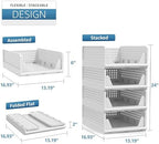 Sorbus Stackable Closet Organizer, Open-Front Shelf Bins (4 Small) - Image 6