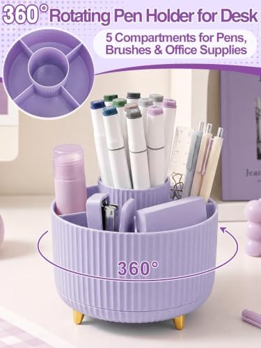 76Pcs Purple Desk Accessories Set, Office School Supplies for Women Girls - Image 3