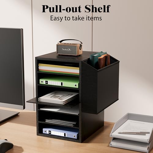 Unionly 6 Tier Adjustable Mail Sorter,Wood Paper Organizer for Class,Office - Image 3