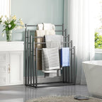 Honiter Towel Racks for Bathroom, 5 Tier Wide Towel Drying Rack Outdoor, Free Standing Towel Rack, Pool Towel Blanket Stand and Display Rack for Oversized Bath Towels - Image 2