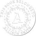 Custom Made Hybrid Flowering Monogram Library Paper Embosser - Personalized Seal Press for New Home Books - Customized Home Book Seal Press for Islamic Cultural Center Members - Elegant Design by AcornSalesCo