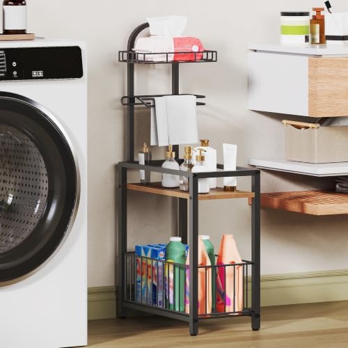 RALGEND Freestanding Toilet Paper Holder with Storage Shelf for Bathroom - Image 3