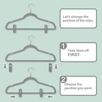 Velvet Hangers Clips, Pants Hangers Velvet Clips(60pc, Grey) - Image 3