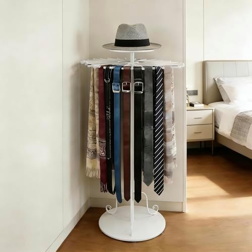 Rotatable Scarf Display Purse Tie Rack Shawl Stand Belt Hanger - Image 3