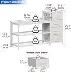 EXOTICA Industrial Shoe Storage Bench with 4 Drawers & Seat, White - Image 2