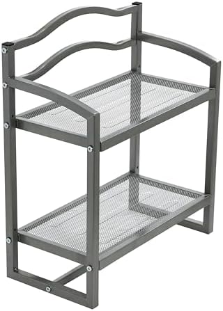 Household Essentials 2-Tier Metal Wall Mount Bathroom Storage Rack, Silver - Image 6