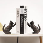 Ambipolar Cat Decorative Bookends, Unique Book Ends to Hold Books Heavy Duty for Office Desk, Vintage Antique Black Home Decor, Shelf Decoration, Modern Living Room Decor - Image 5