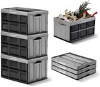 CleverMade Collapsible Storage Bin (100% Recycled) - 46L - Stone (3PK) by CleverMade