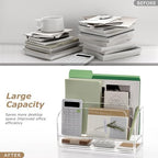 SANRUI Clear Desk Organizer Holder with Drawers, Acrylic File Mail Sorter - Image 7