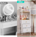 HapiRm Rolling Makeup Cart Organizer - Floor Skincare Make Up Storage with 3 Non-woven Fabric Drawers, Vanity Organizer Cosmetic Display Cases Holder for Skin Care Perfume Nail Polish Brush Hair Tool - Image 3