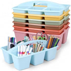 6 Pack Classroom Caddy with Handle, 6 Compartment (Groovy) by Yakydesign
