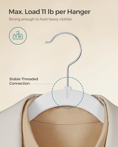 SONGMICS Velvet Hangers 50 Pack, Non-Slip Clothes Hangers, Space-Saving - Image 5