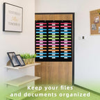 REGELETO 36 Pockets File Storage Pocket Chart with 36 Nametag Pockets, Hanging Wall File Organizer for Classroom and Office, Organize Your Assignments, Files, Scrapbooks, Paper (Black-36 Pockets) - Image 5